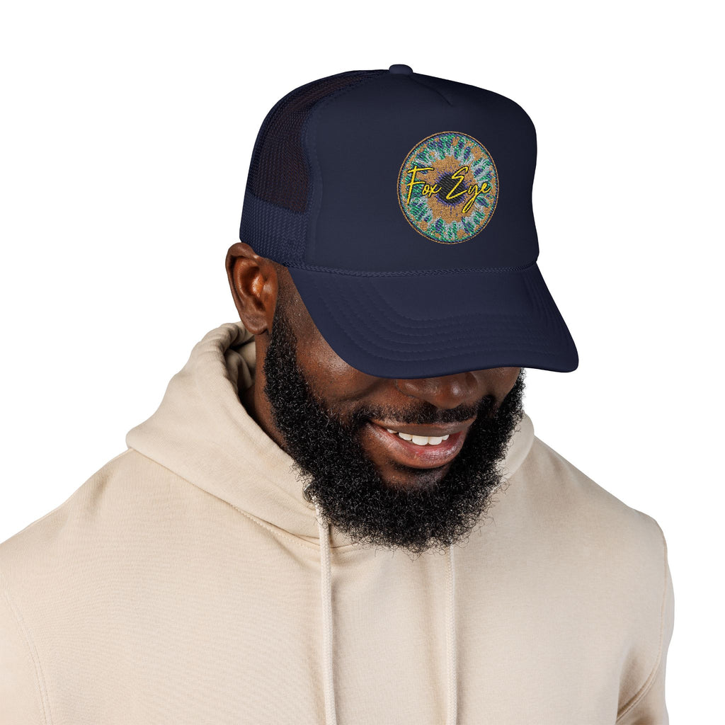 Fox Eye Iris Foam Trucker | Two-Tone Embroidered Badge Hat