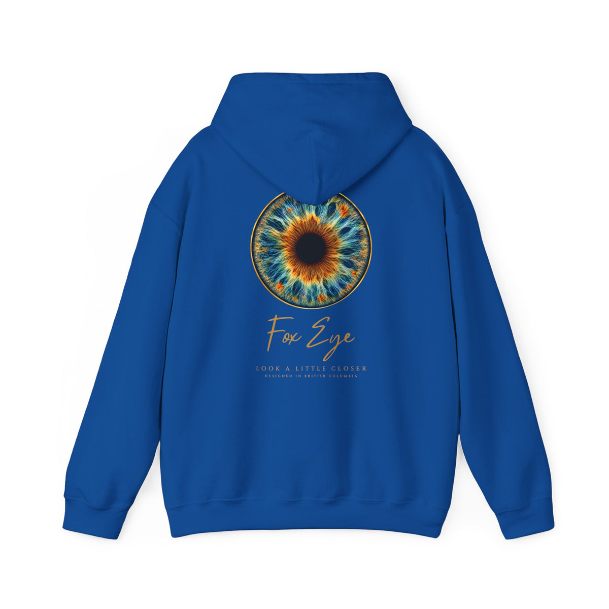 Fox Eye Look Closer Hoodie | Gold Iris Back Print