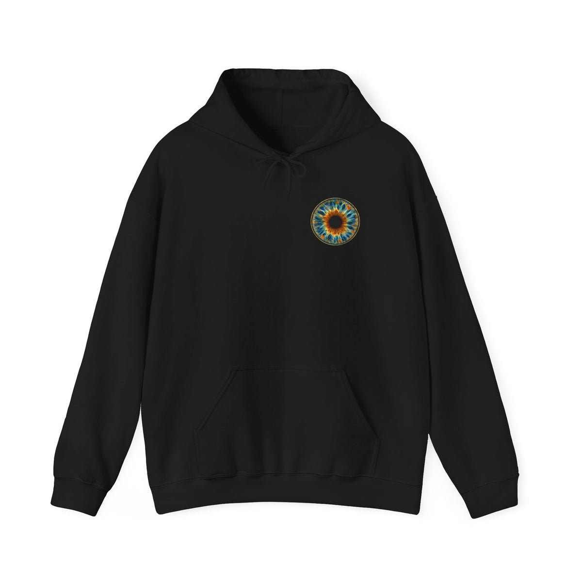 Fox Eye Look Closer Hoodie | Gold Iris Back Print