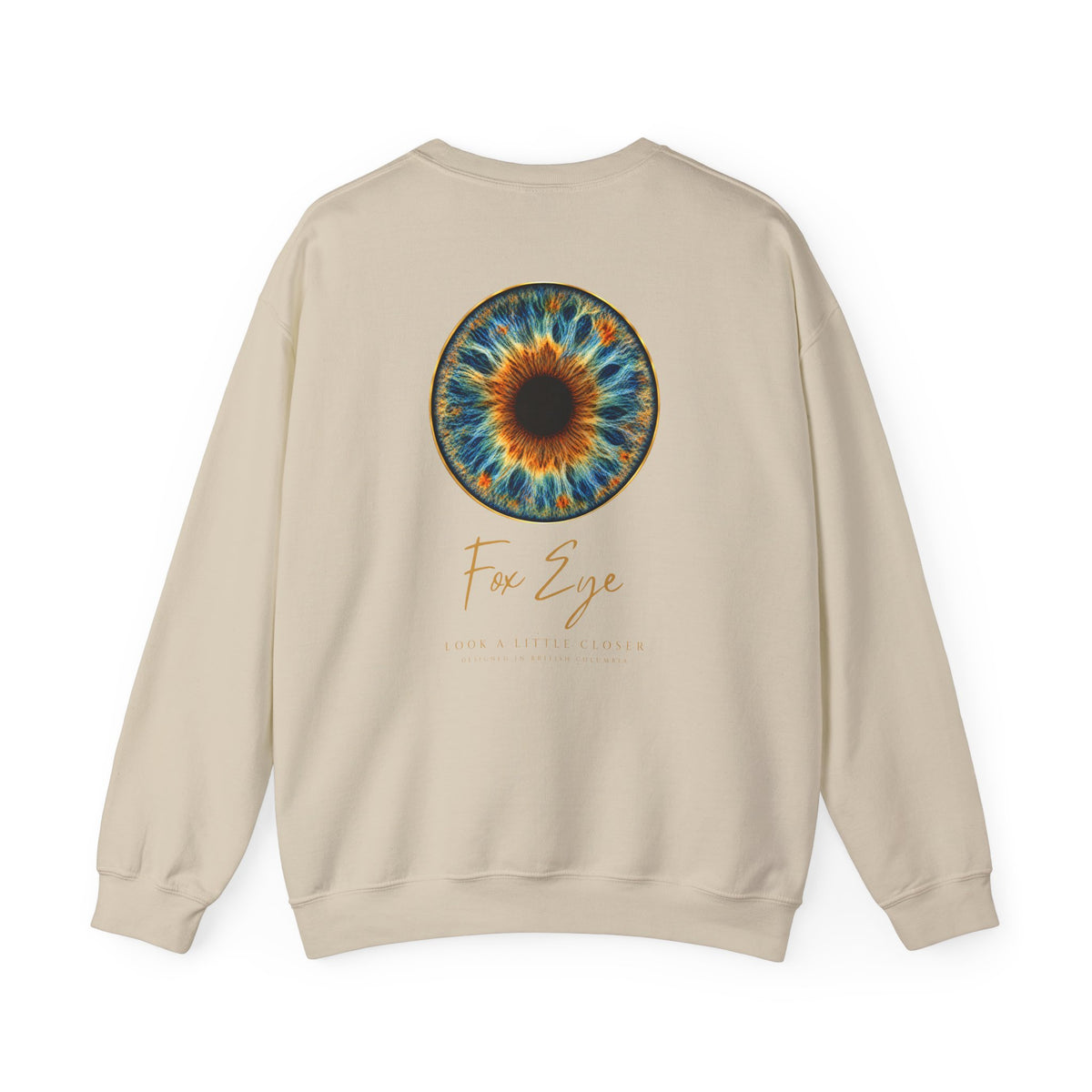 Fox Eye Look Closer Crewneck | Gold Iris Back Print