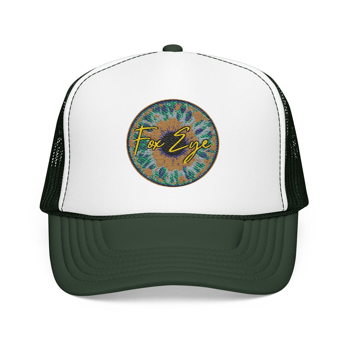 Fox Eye Iris Foam Trucker | Two-Tone Embroidered Badge Hat