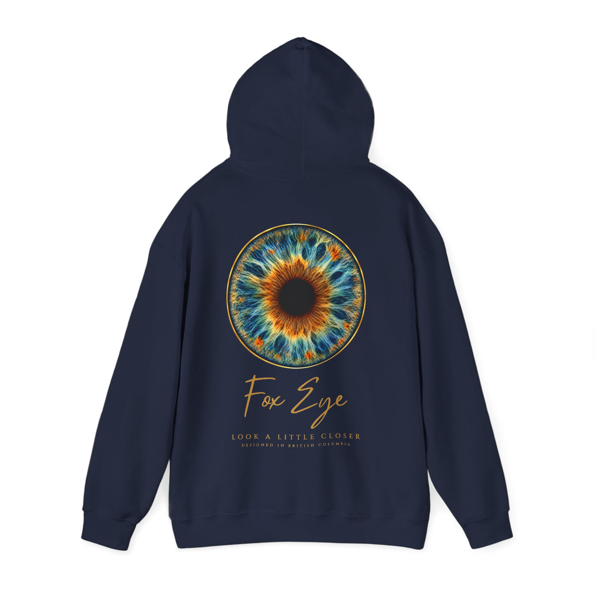 Fox Eye Look Closer Hoodie | Gold Iris Back Print