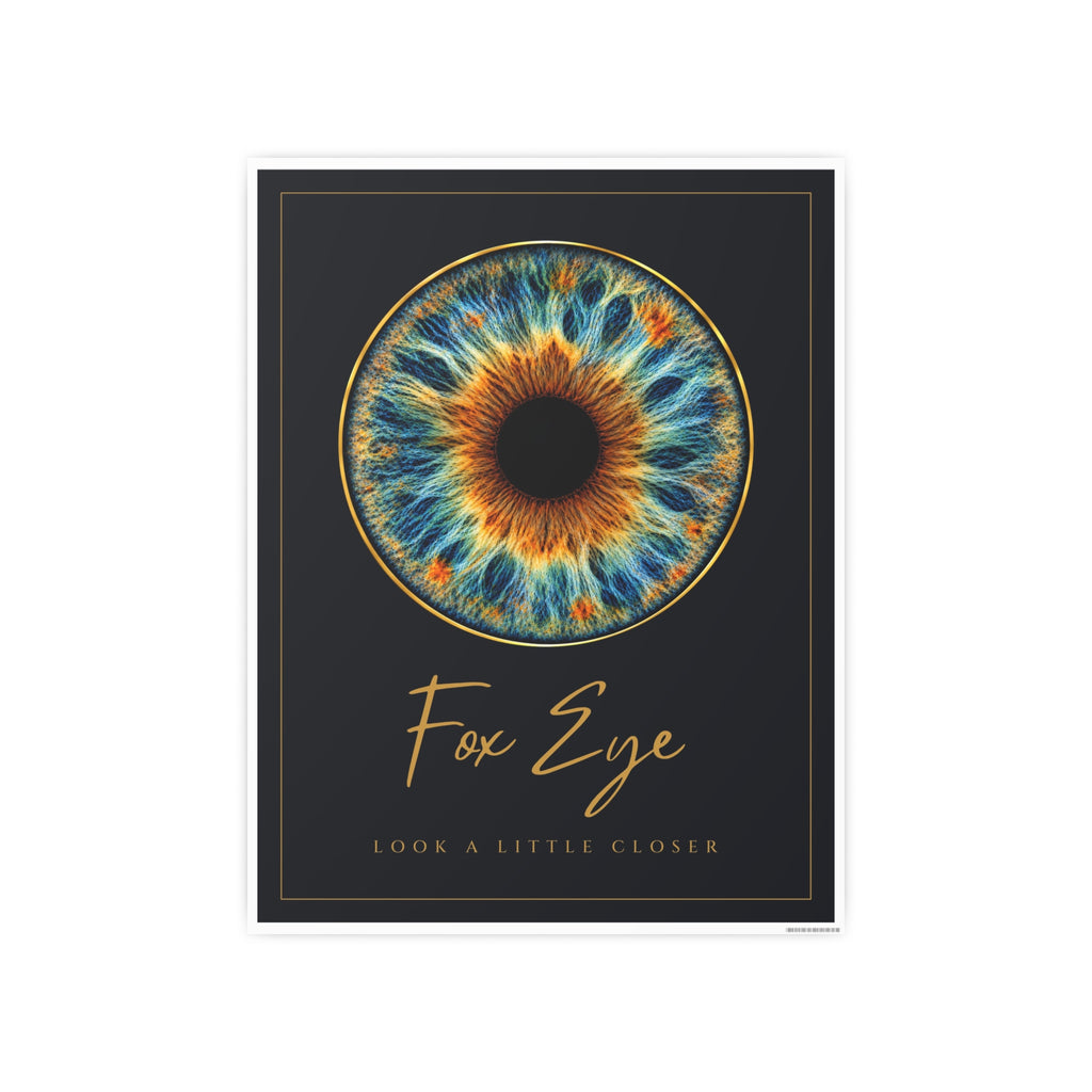 Fox Eye Iris Art Print | Navy and Gold Poster