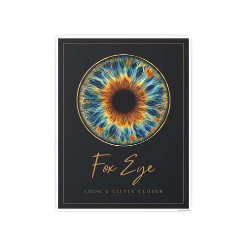 Fox Eye Iris Art Print | Navy and Gold Poster