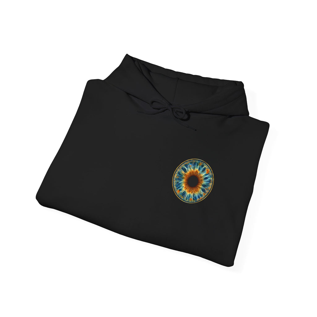 Fox Eye Look Closer Hoodie | Gold Iris Back Print