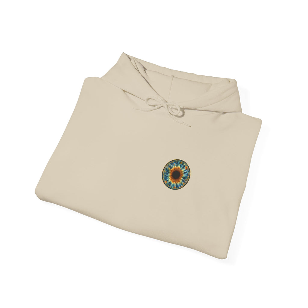 Fox Eye Look Closer Hoodie | Gold Iris Back Print