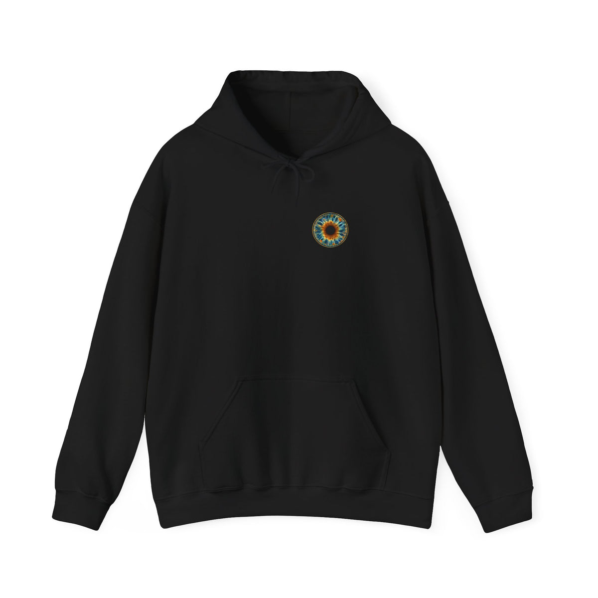 Fox Eye Look Closer Hoodie | Gold Iris Back Print