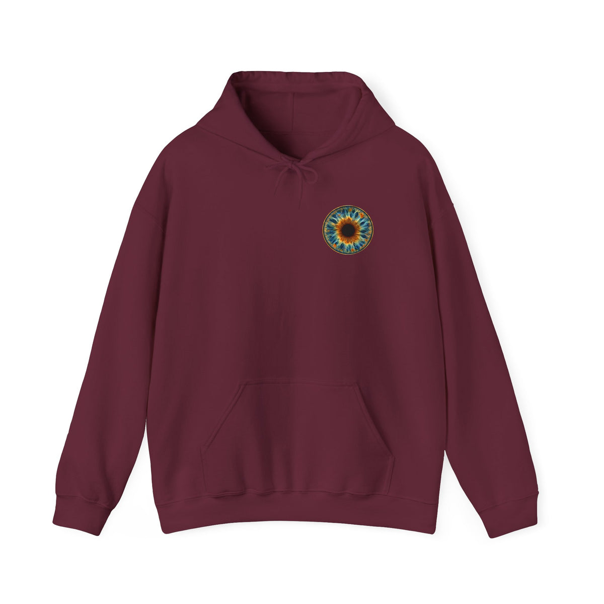 Fox Eye Look Closer Hoodie | Gold Iris Back Print