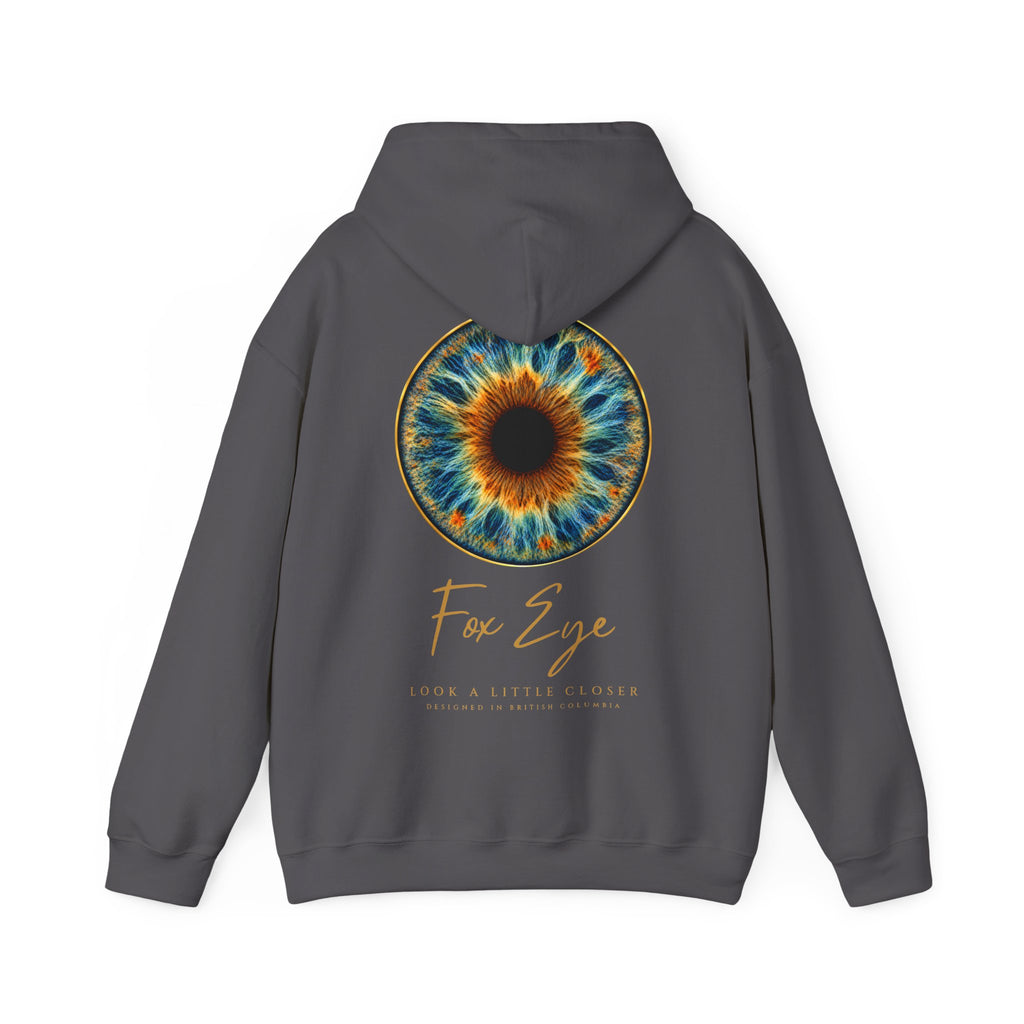 Fox Eye Look Closer Hoodie | Gold Iris Back Print