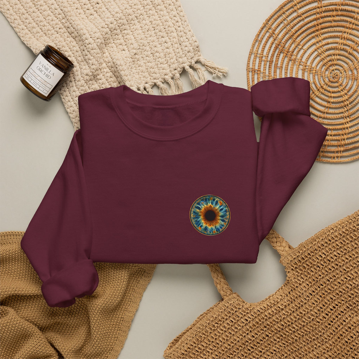 Fox Eye Look Closer Crewneck | Gold Iris Back Print