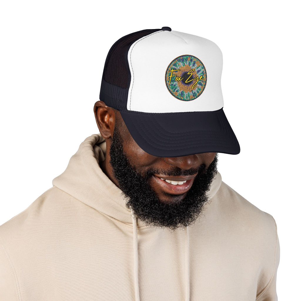 Fox Eye Iris Foam Trucker | Two-Tone Embroidered Badge Hat