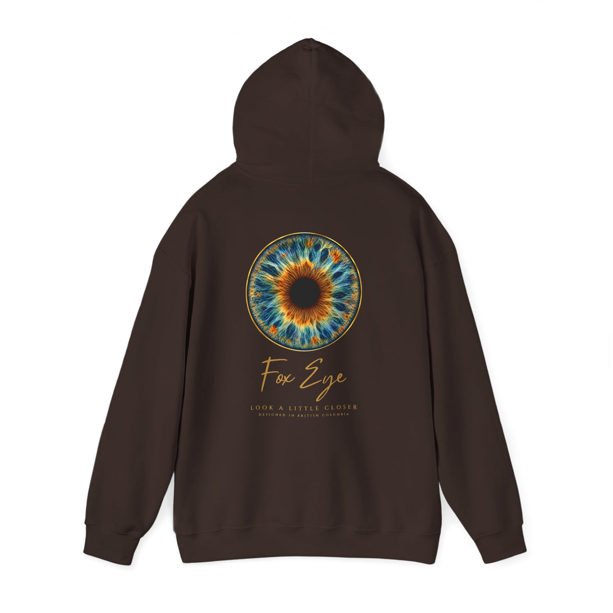 Fox Eye Look Closer Hoodie | Gold Iris Back Print