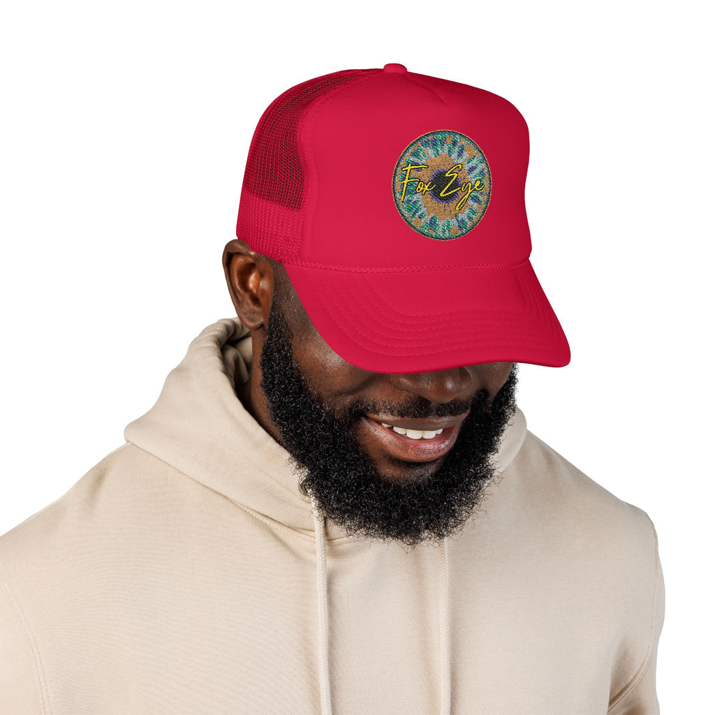 Fox Eye Iris Foam Trucker | Two-Tone Embroidered Badge Hat