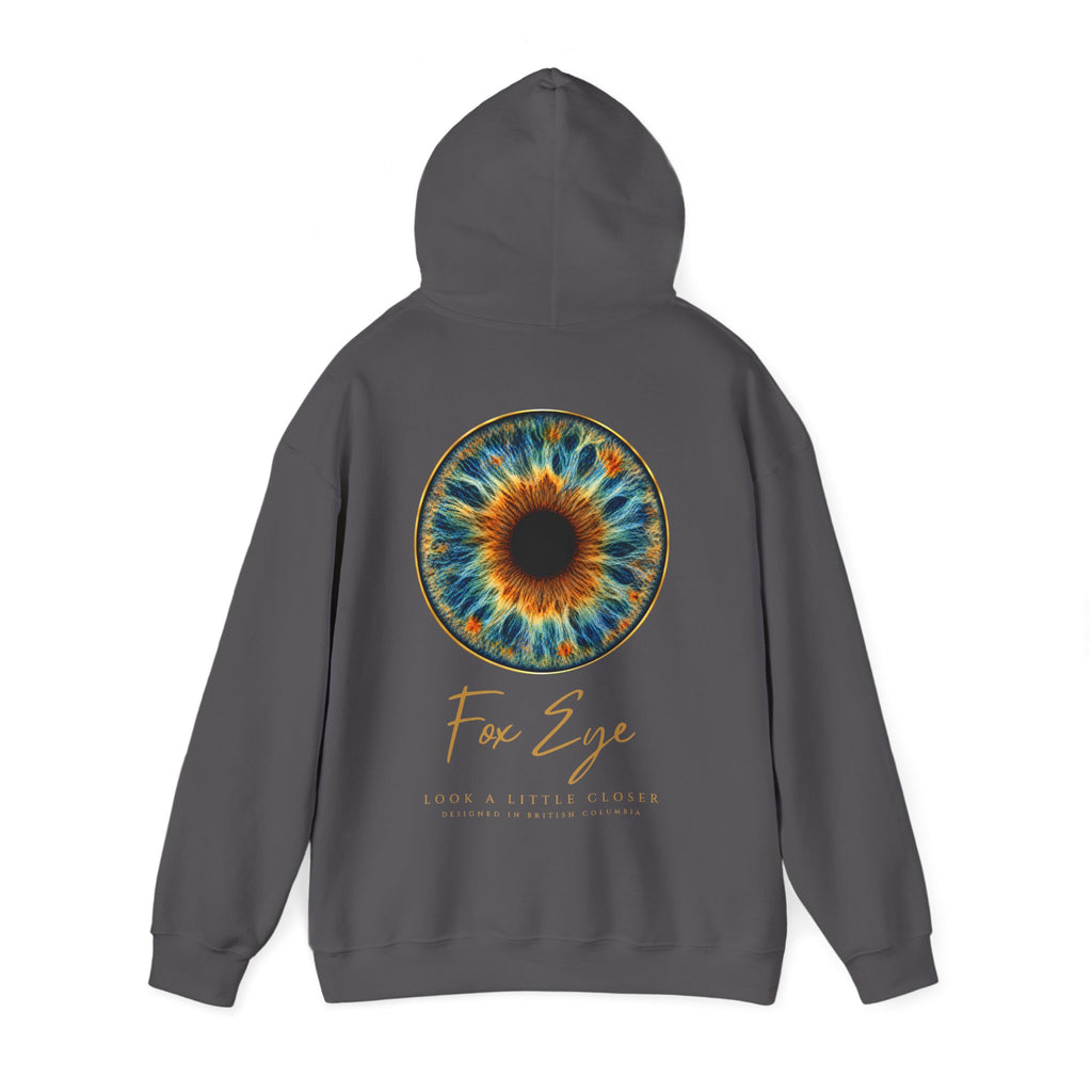 Fox Eye Look Closer Hoodie | Gold Iris Back Print