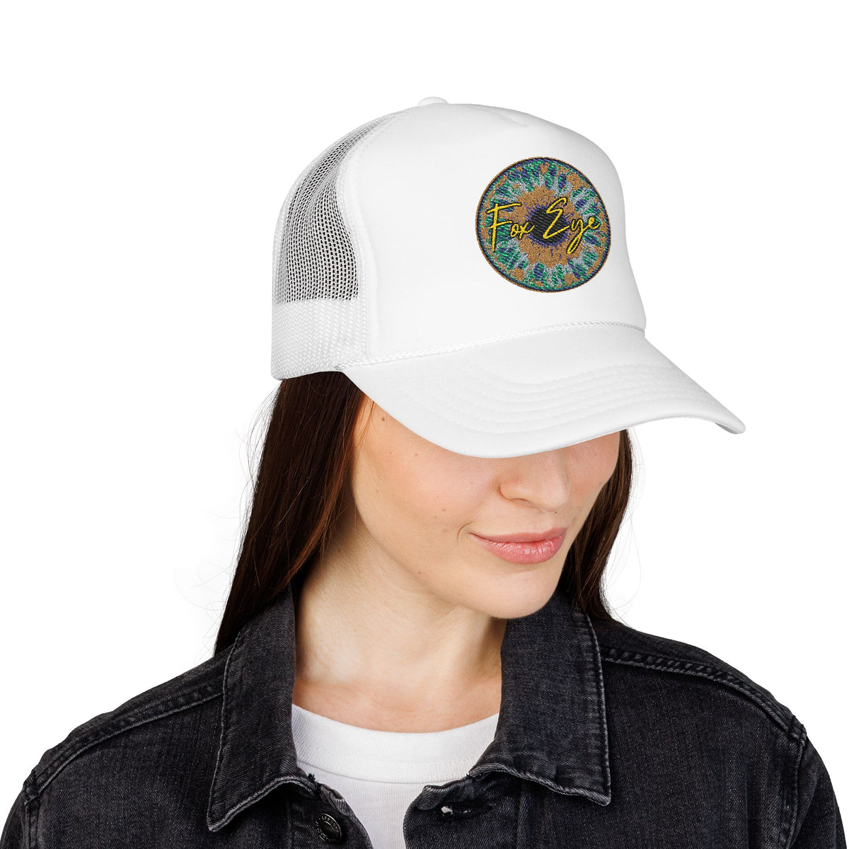 Fox Eye Iris Foam Trucker | Two-Tone Embroidered Badge Hat