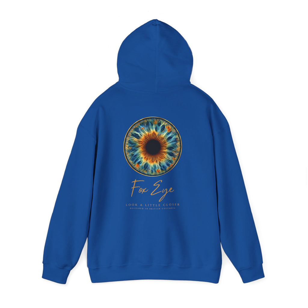 Fox Eye Look Closer Hoodie | Gold Iris Back Print