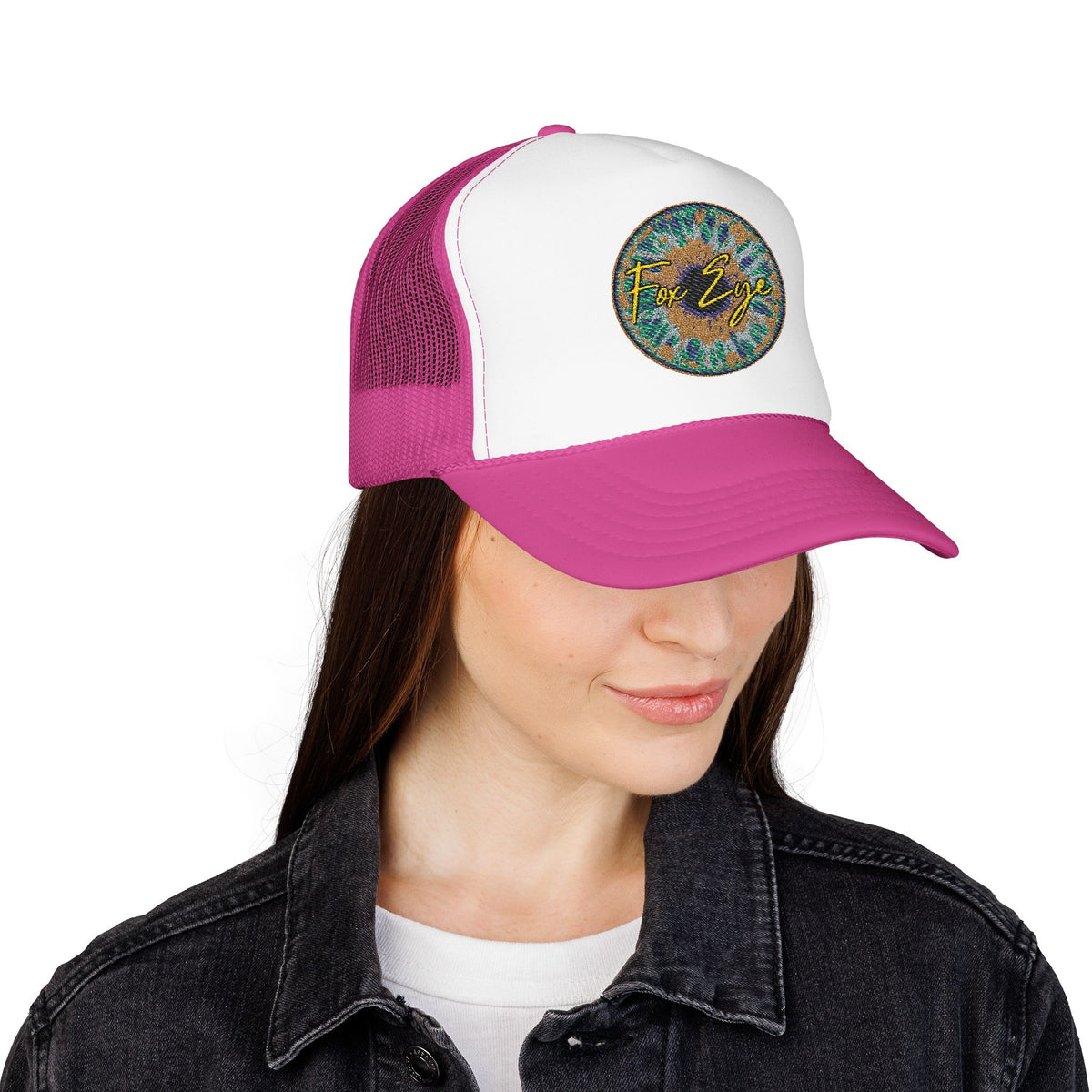 Fox Eye Iris Foam Trucker | Two-Tone Embroidered Badge Hat