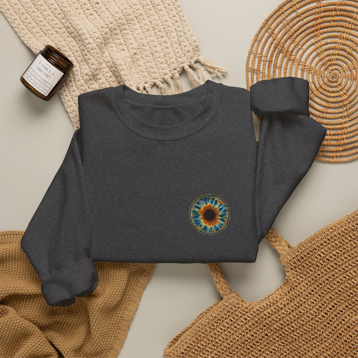 Fox Eye Look Closer Crewneck | Gold Iris Back Print