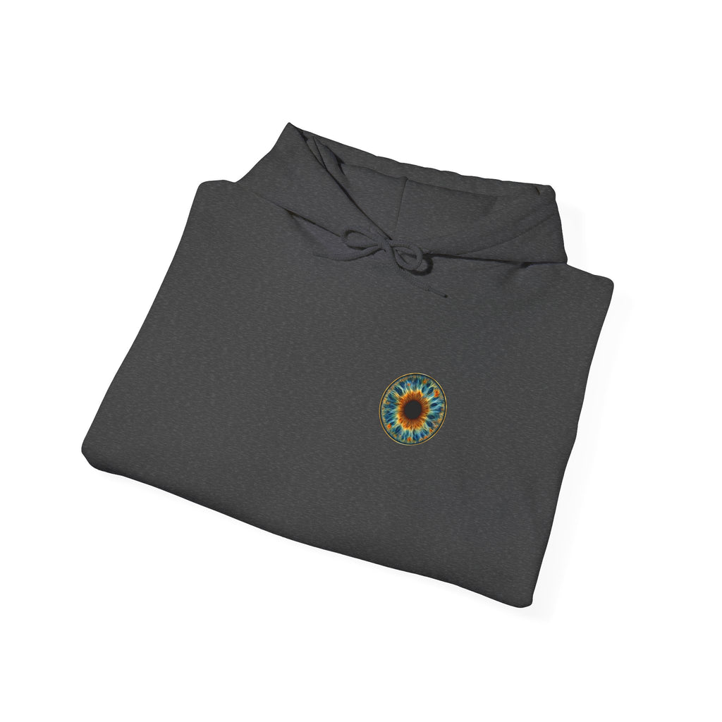 Fox Eye Look Closer Hoodie | Gold Iris Back Print