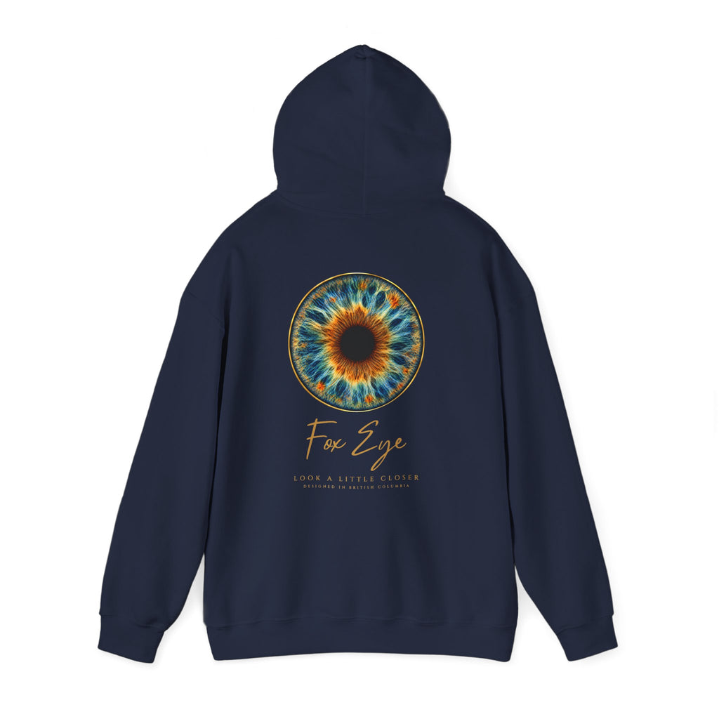 Fox Eye Look Closer Hoodie | Gold Iris Back Print