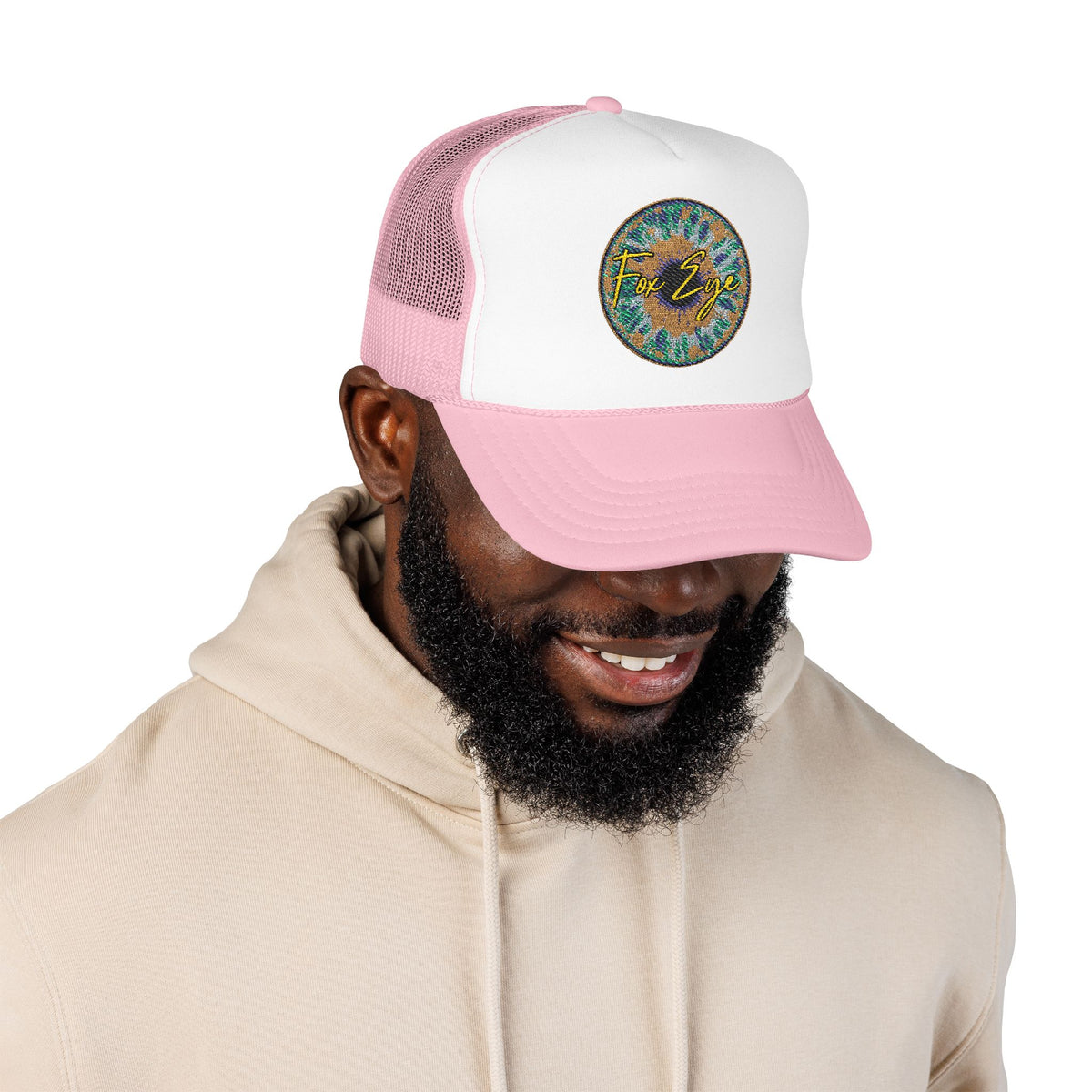 Fox Eye Iris Foam Trucker | Two-Tone Embroidered Badge Hat