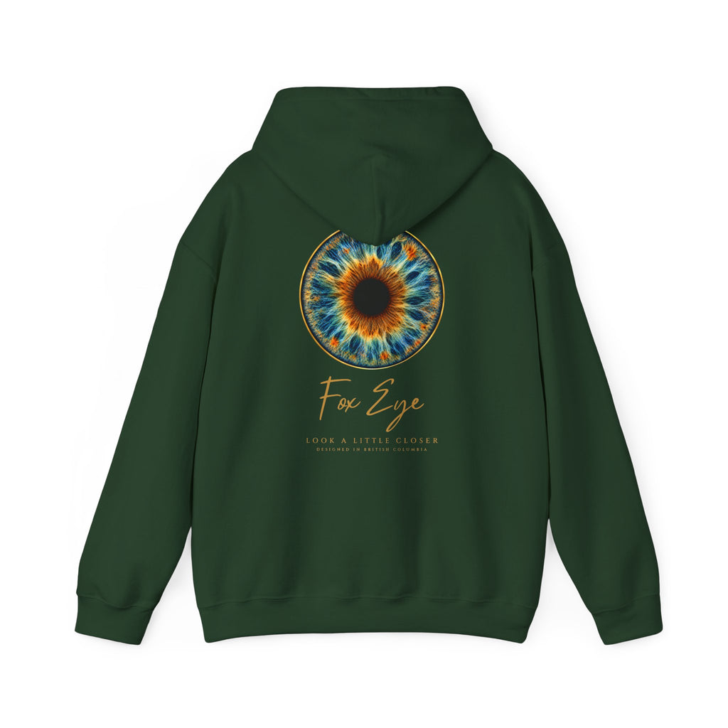 Fox Eye Look Closer Hoodie | Gold Iris Back Print