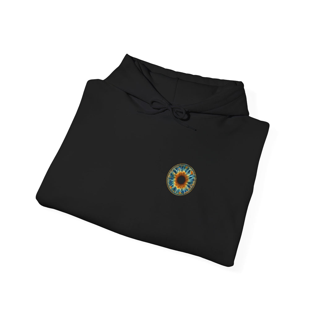 Fox Eye Look Closer Hoodie | Gold Iris Back Print