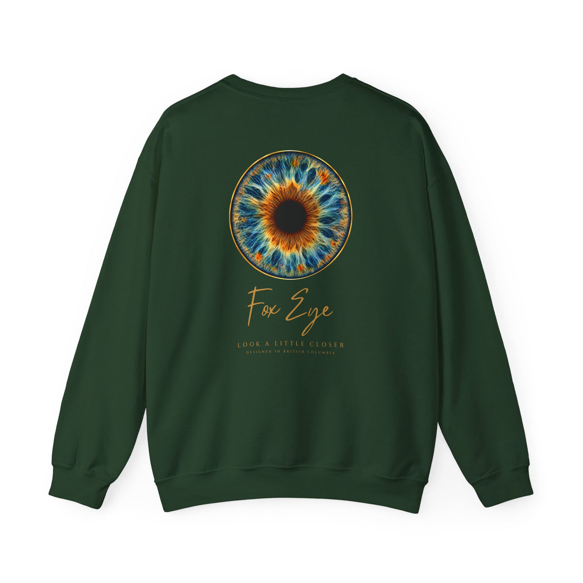 Fox Eye Look Closer Crewneck | Gold Iris Back Print