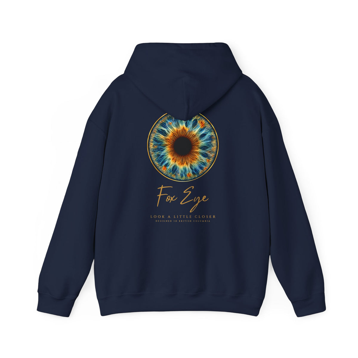 Fox Eye Look Closer Hoodie | Gold Iris Back Print