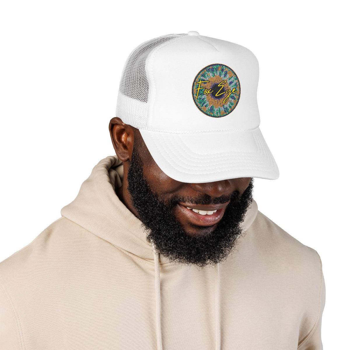Fox Eye Iris Foam Trucker | Two-Tone Embroidered Badge Hat