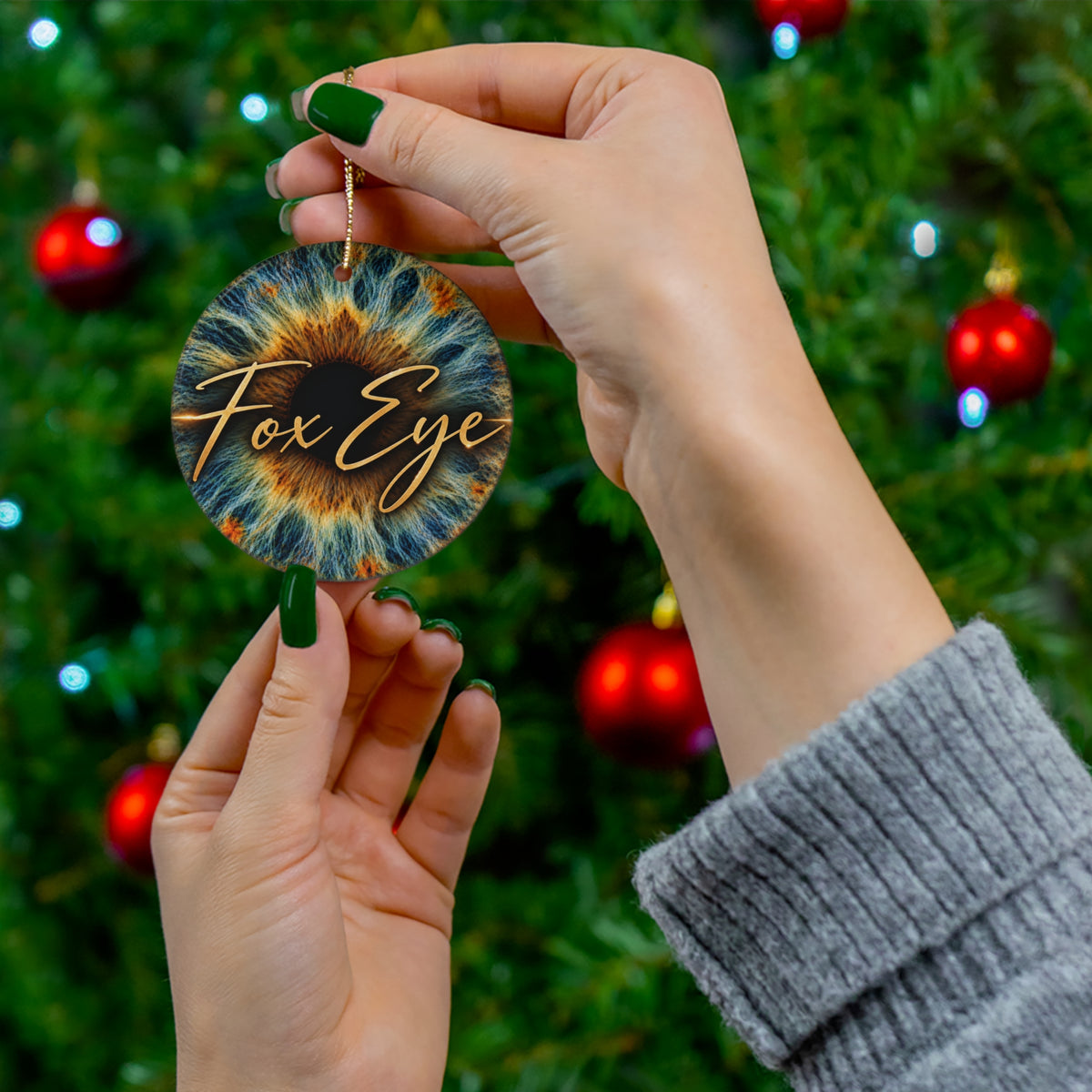 Fox Eye Iris Ornament | Ceramic Christmas Keepsake