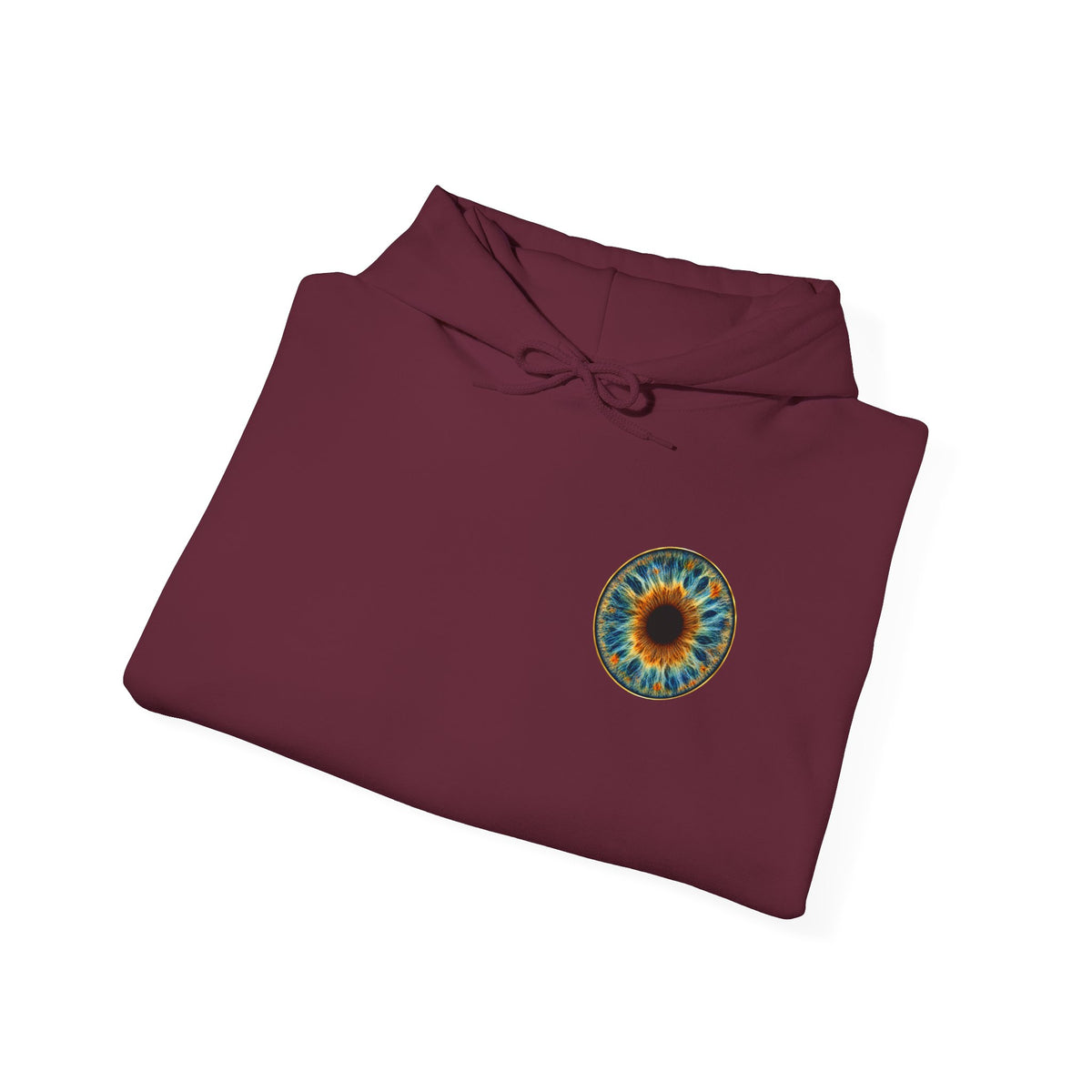 Fox Eye Look Closer Hoodie | Gold Iris Back Print
