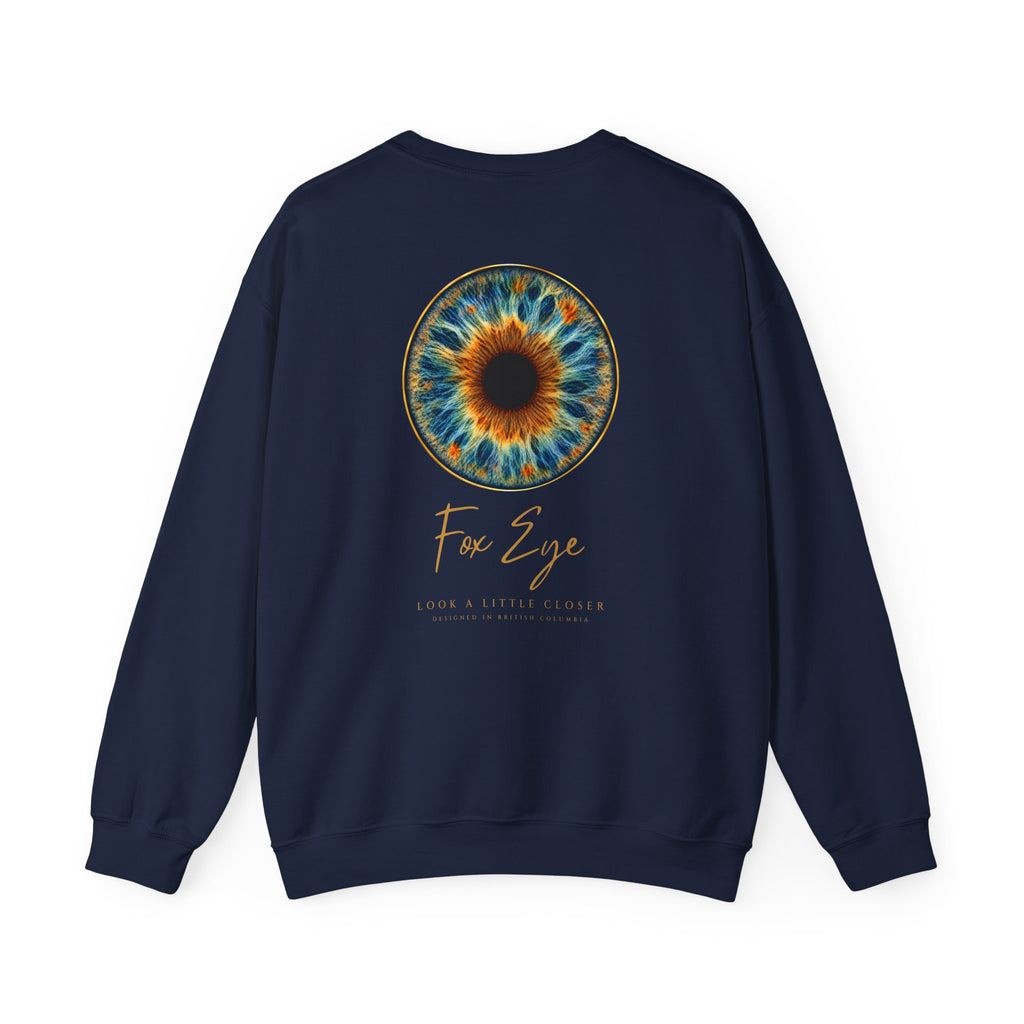 Fox Eye Look Closer Crewneck | Gold Iris Back Print