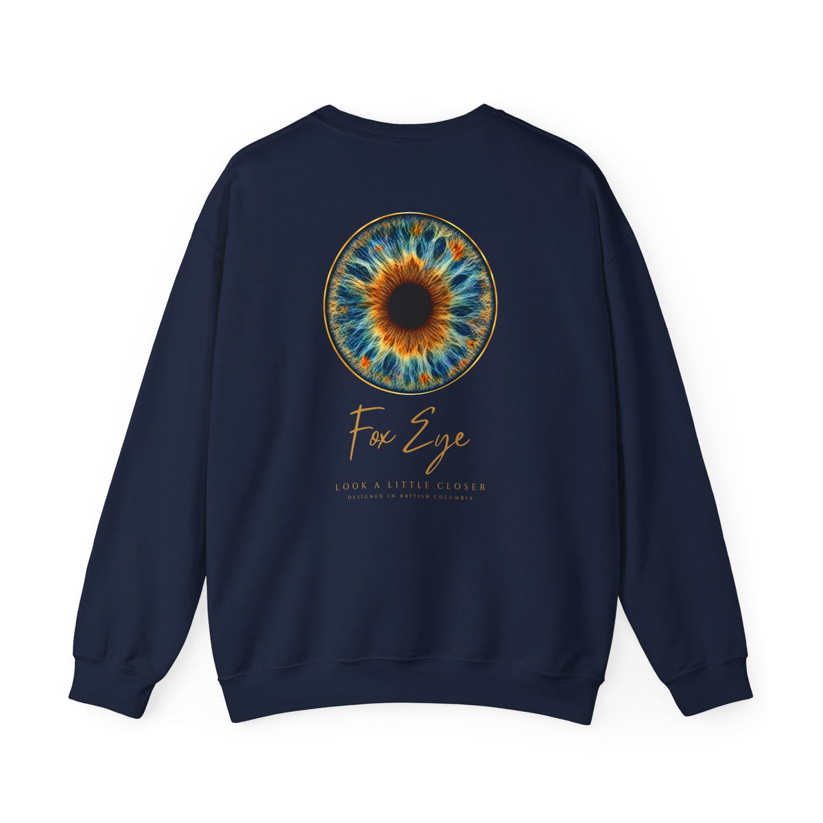 Fox Eye Look Closer Crewneck | Gold Iris Back Print