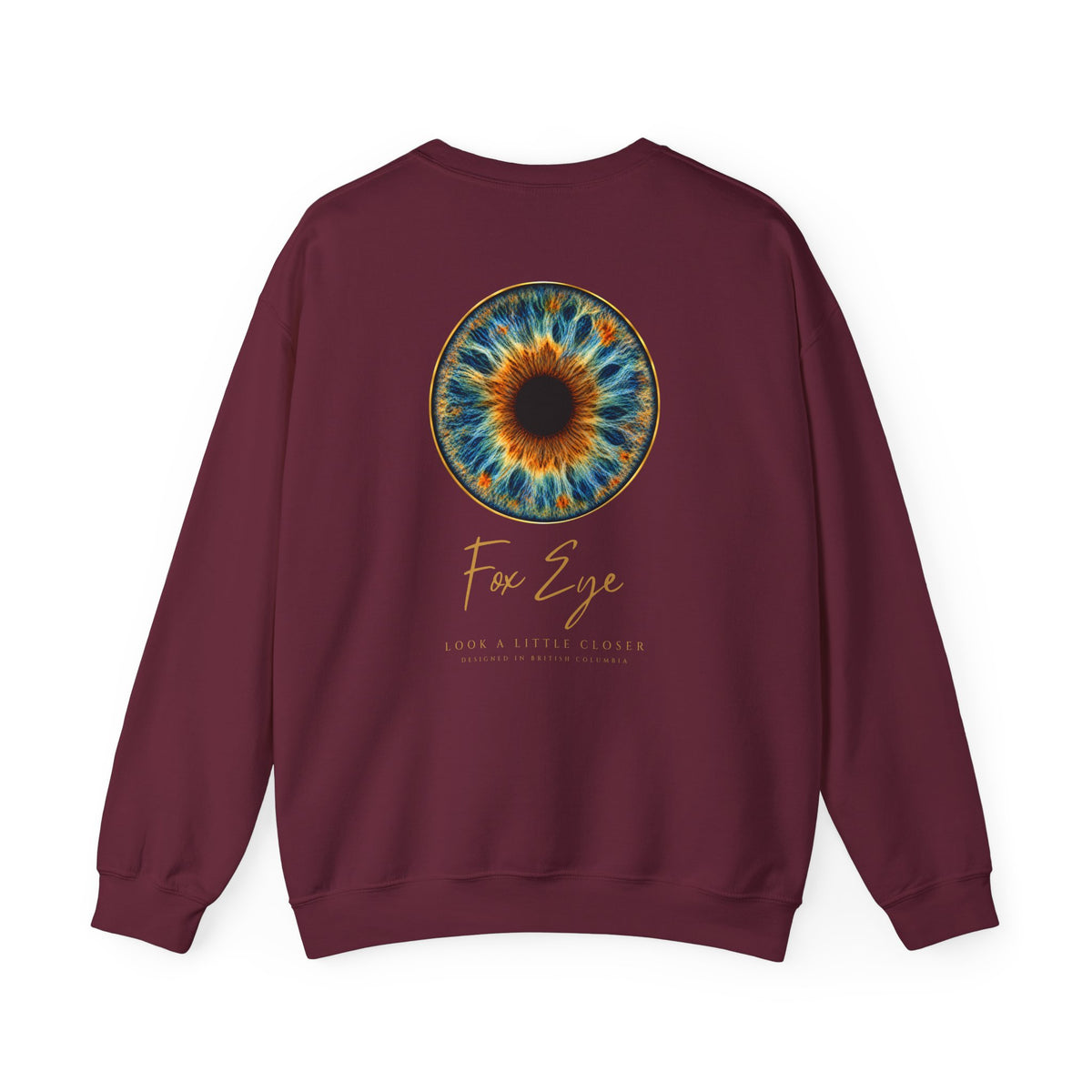 Fox Eye Look Closer Crewneck | Gold Iris Back Print