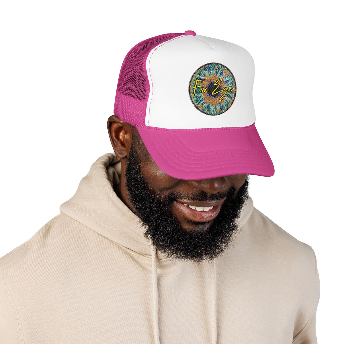 Fox Eye Iris Foam Trucker | Two-Tone Embroidered Badge Hat