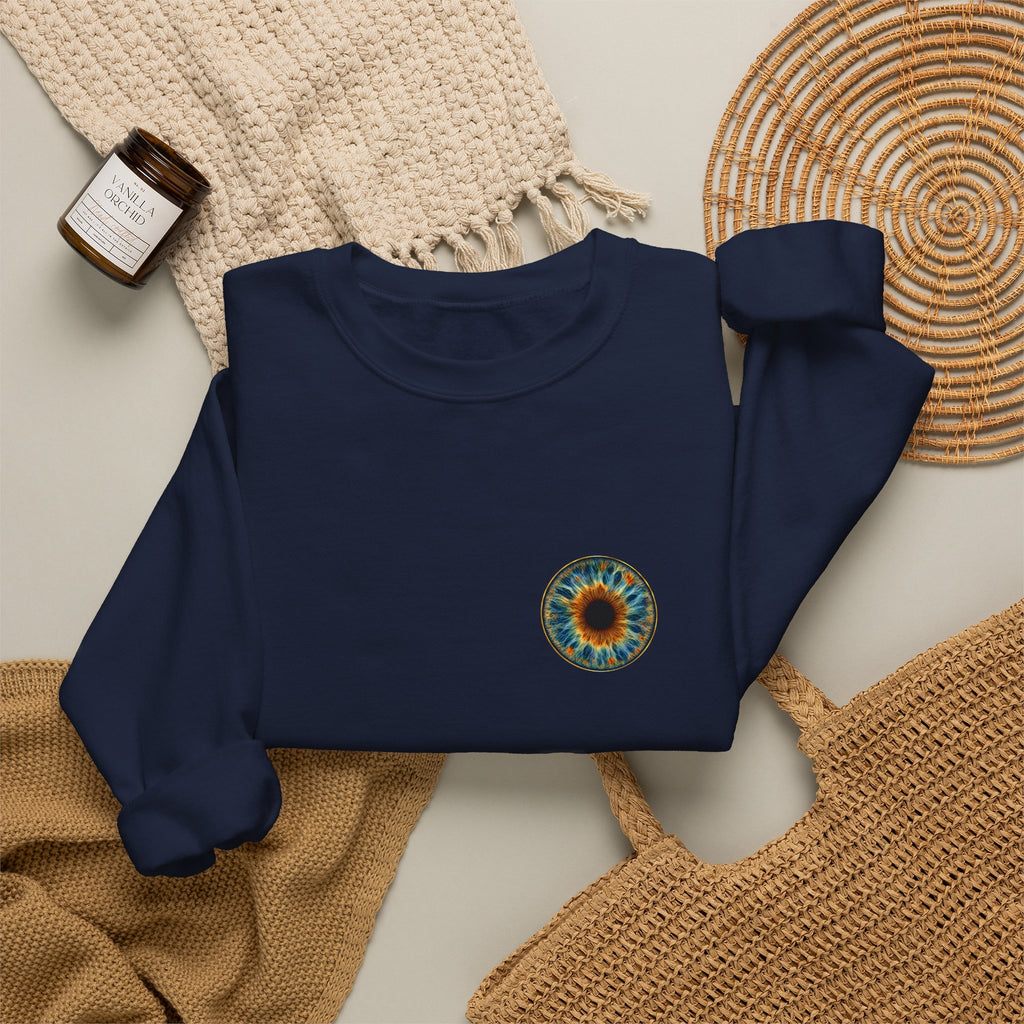 Fox Eye Look Closer Crewneck | Gold Iris Back Print