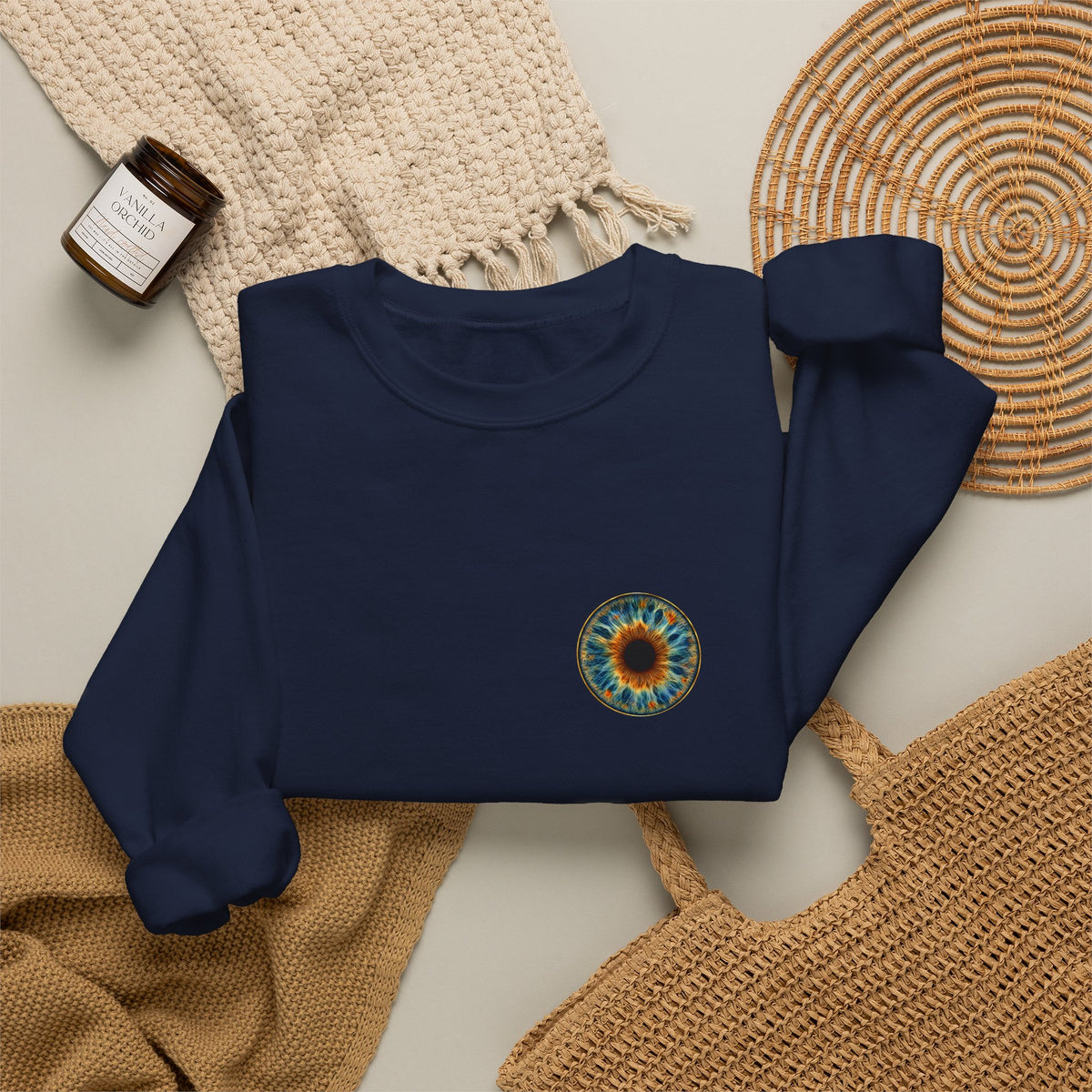 Fox Eye Look Closer Crewneck | Gold Iris Back Print