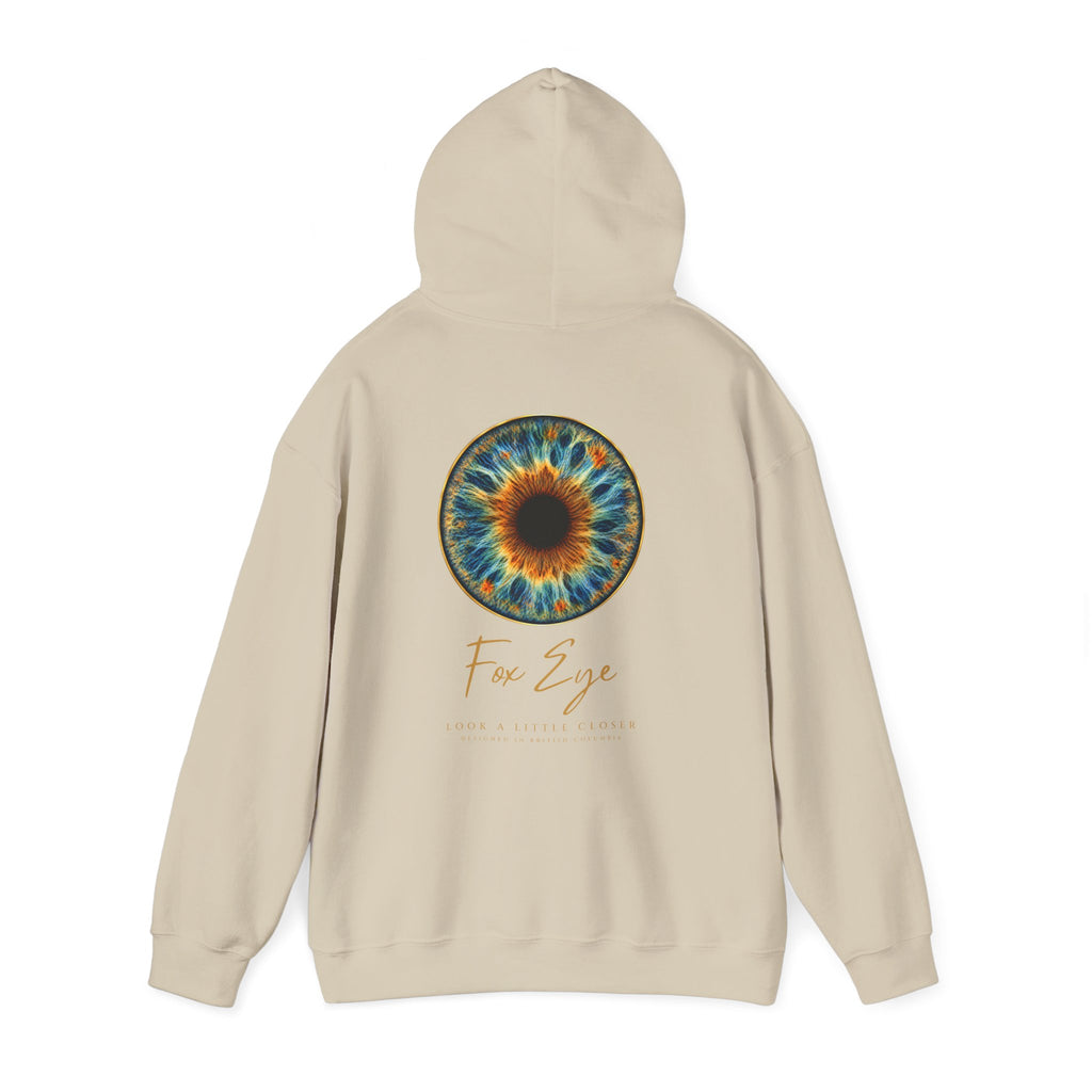 Fox Eye Look Closer Hoodie | Gold Iris Back Print
