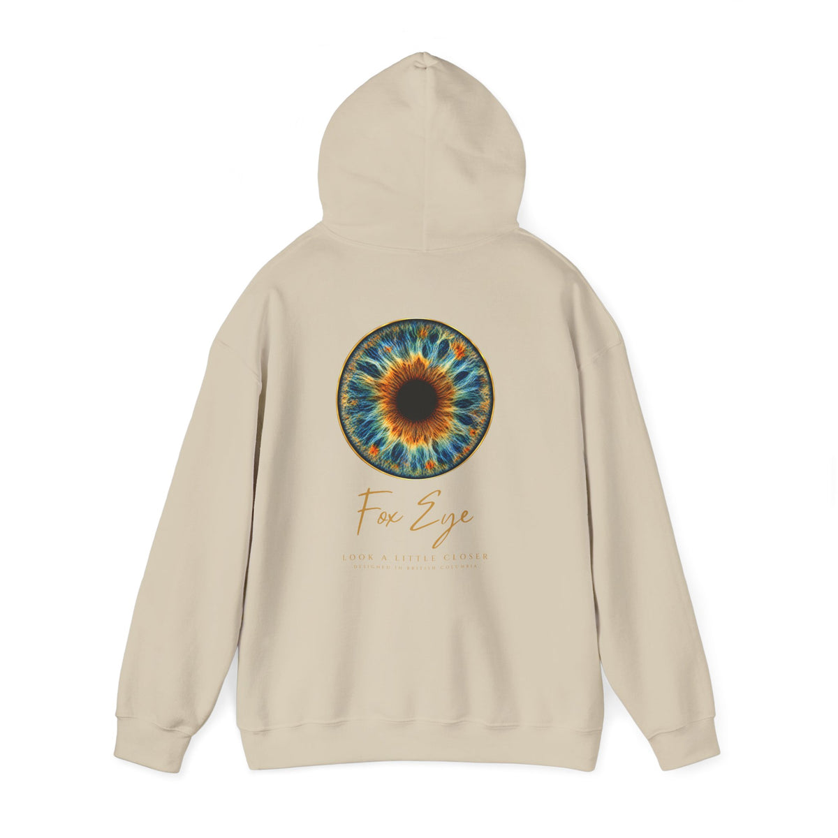 Fox Eye Look Closer Hoodie | Gold Iris Back Print