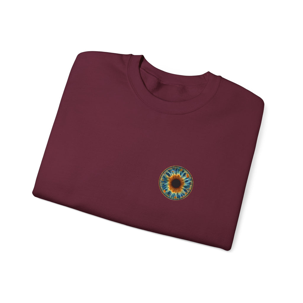 Fox Eye Look Closer Crewneck | Gold Iris Back Print