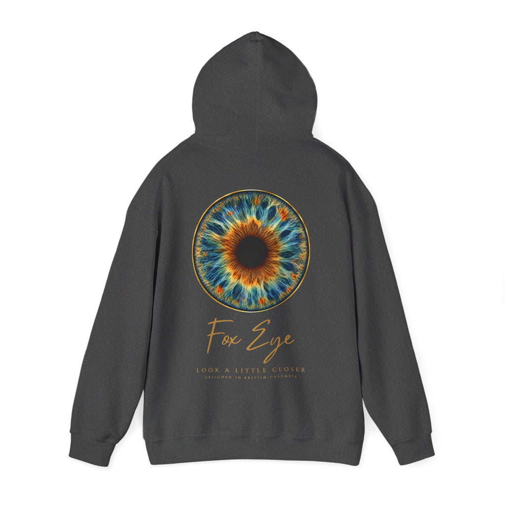 Fox Eye Look Closer Hoodie | Gold Iris Back Print