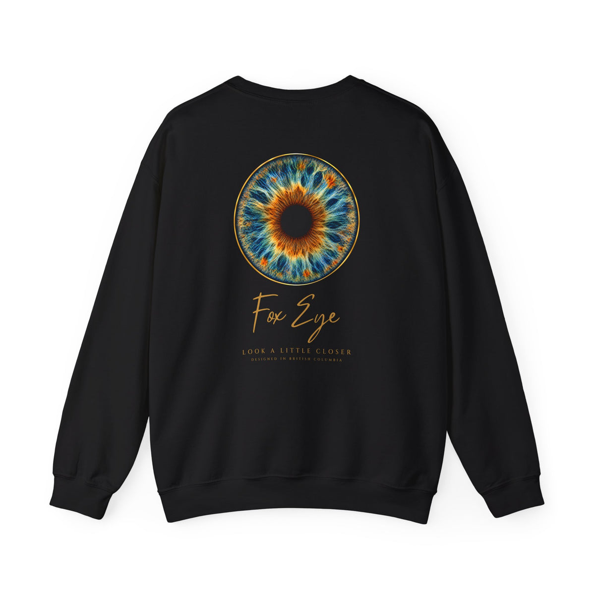 Fox Eye Look Closer Crewneck | Gold Iris Back Print