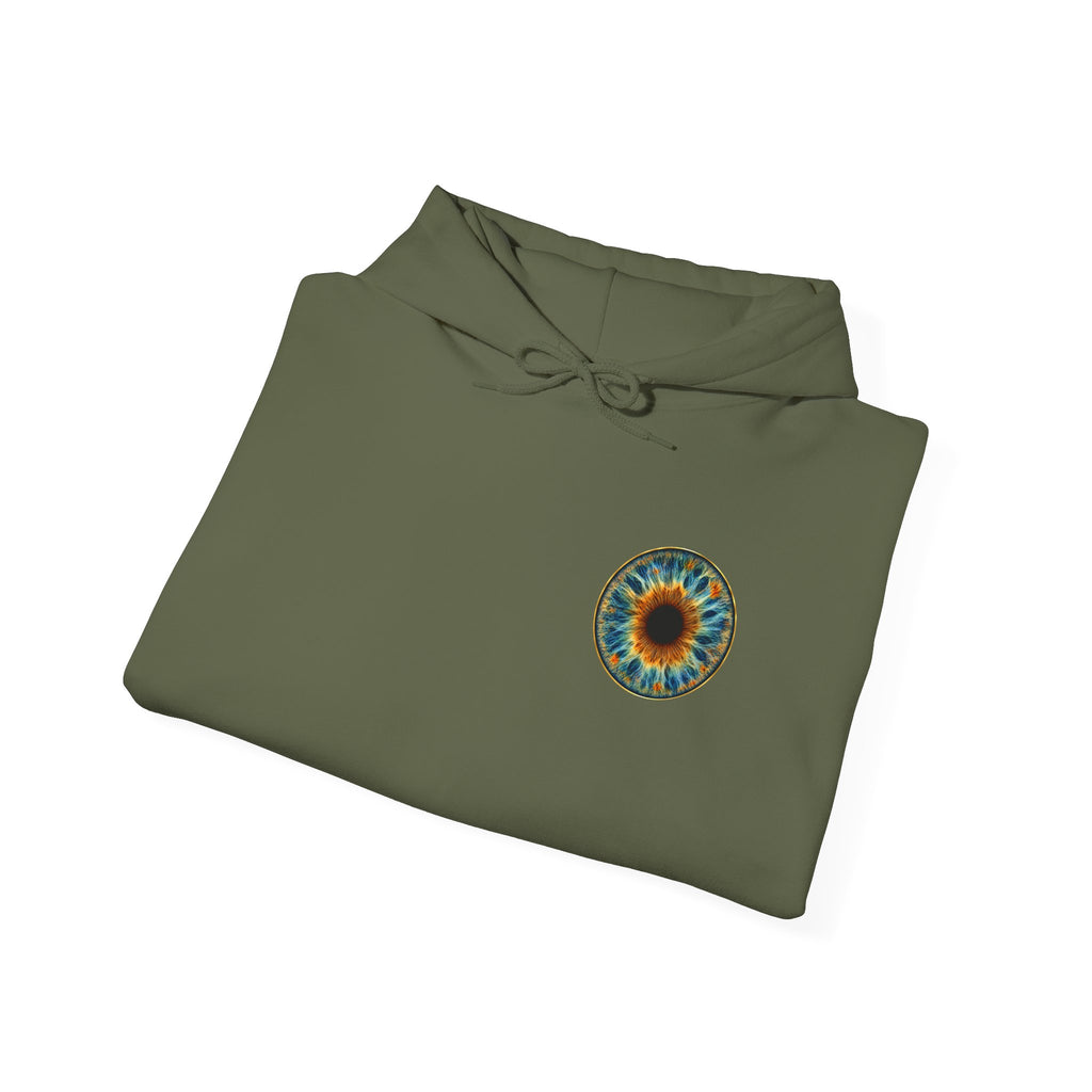 Fox Eye Look Closer Hoodie | Gold Iris Back Print
