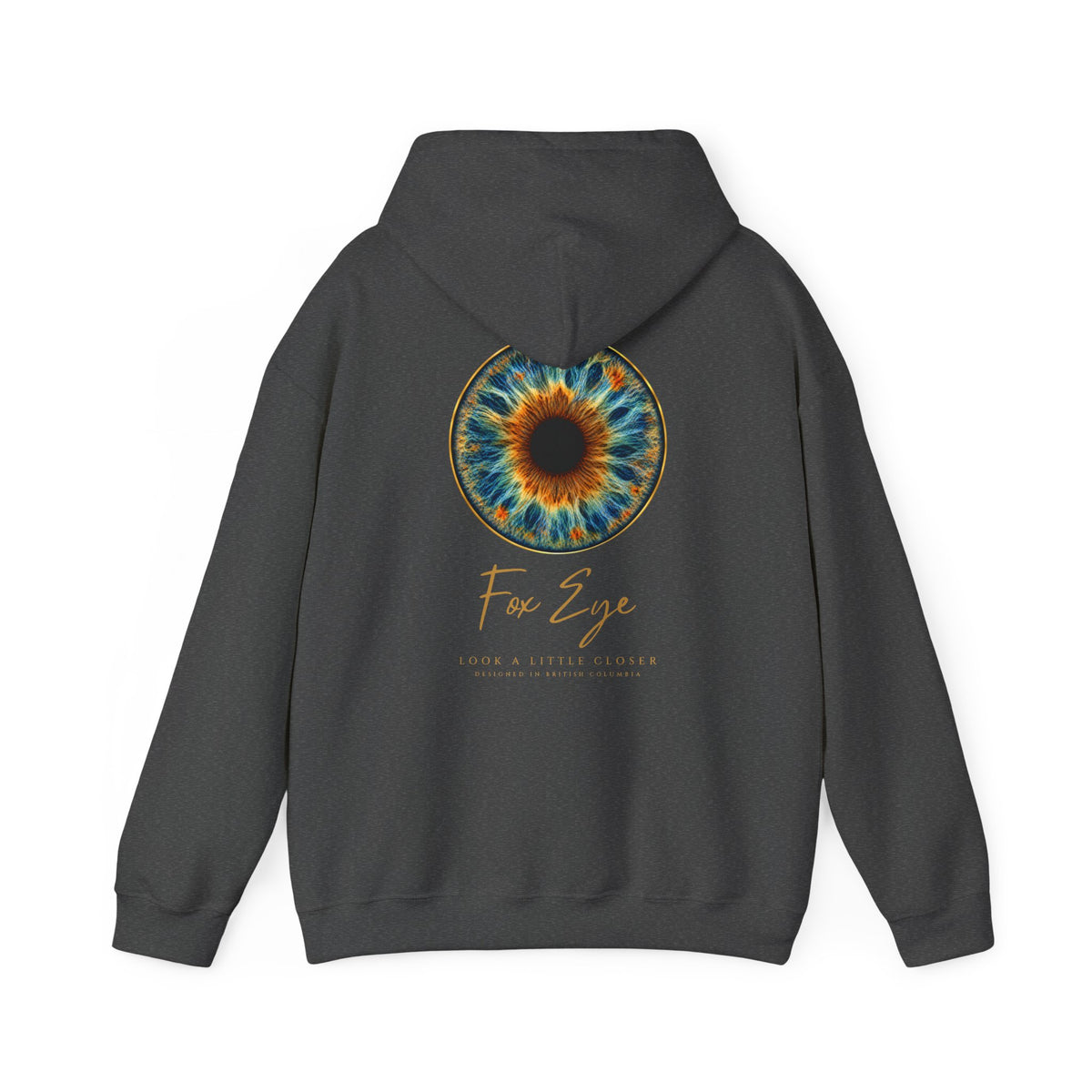 Fox Eye Look Closer Hoodie | Gold Iris Back Print