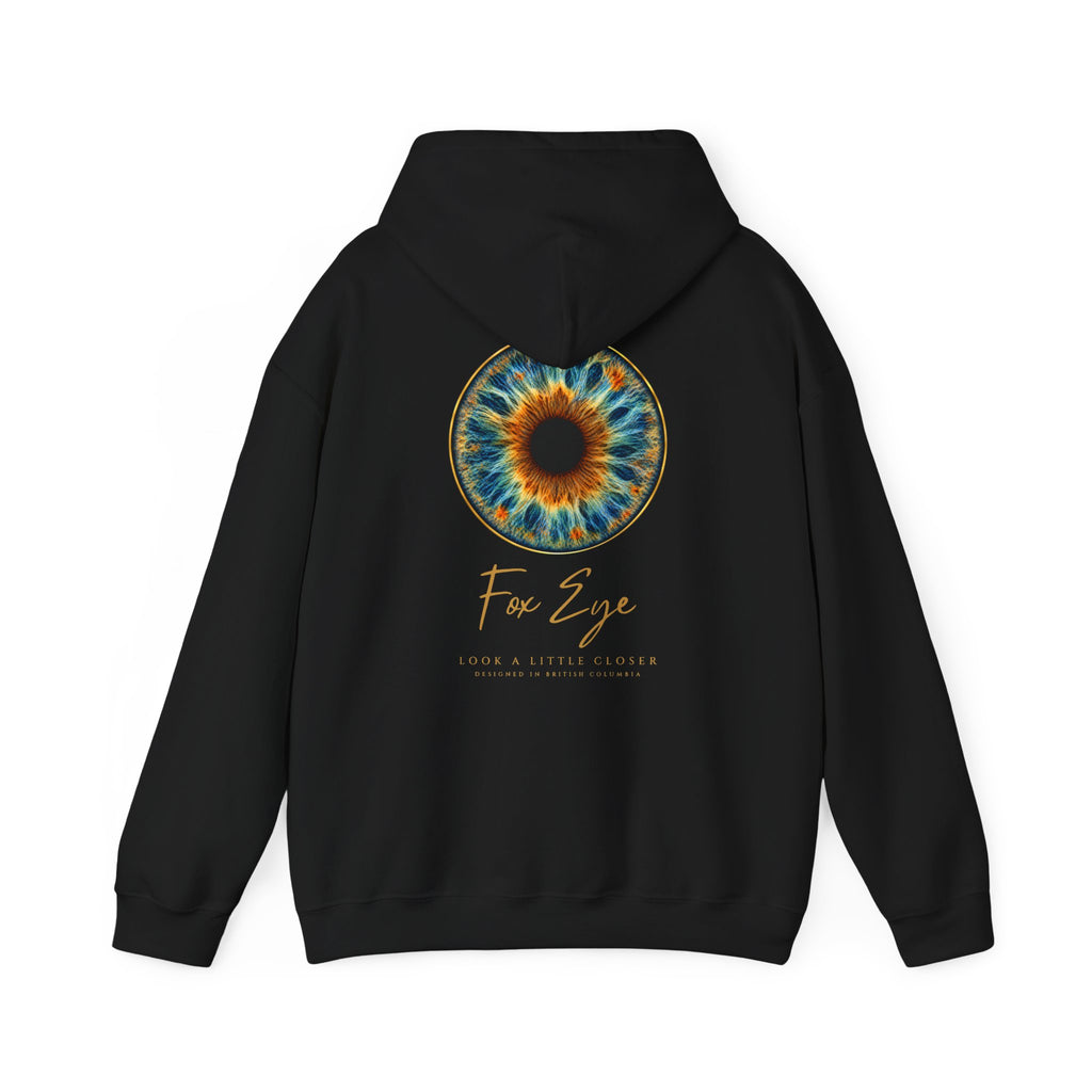 Fox Eye Look Closer Hoodie | Gold Iris Back Print
