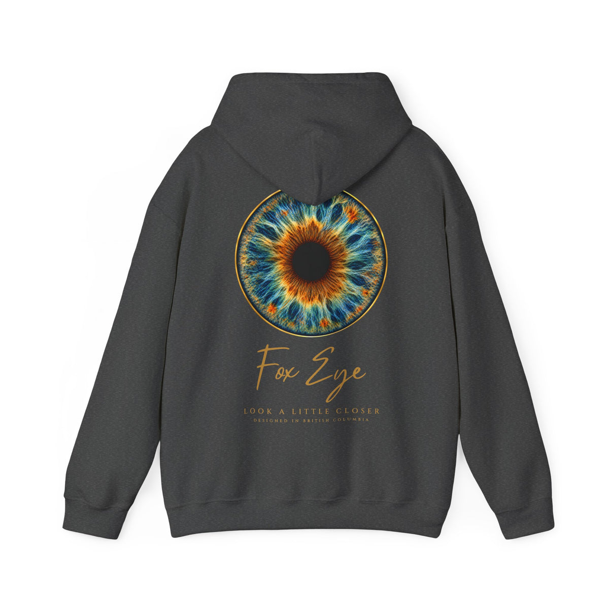 Fox Eye Look Closer Hoodie | Gold Iris Back Print