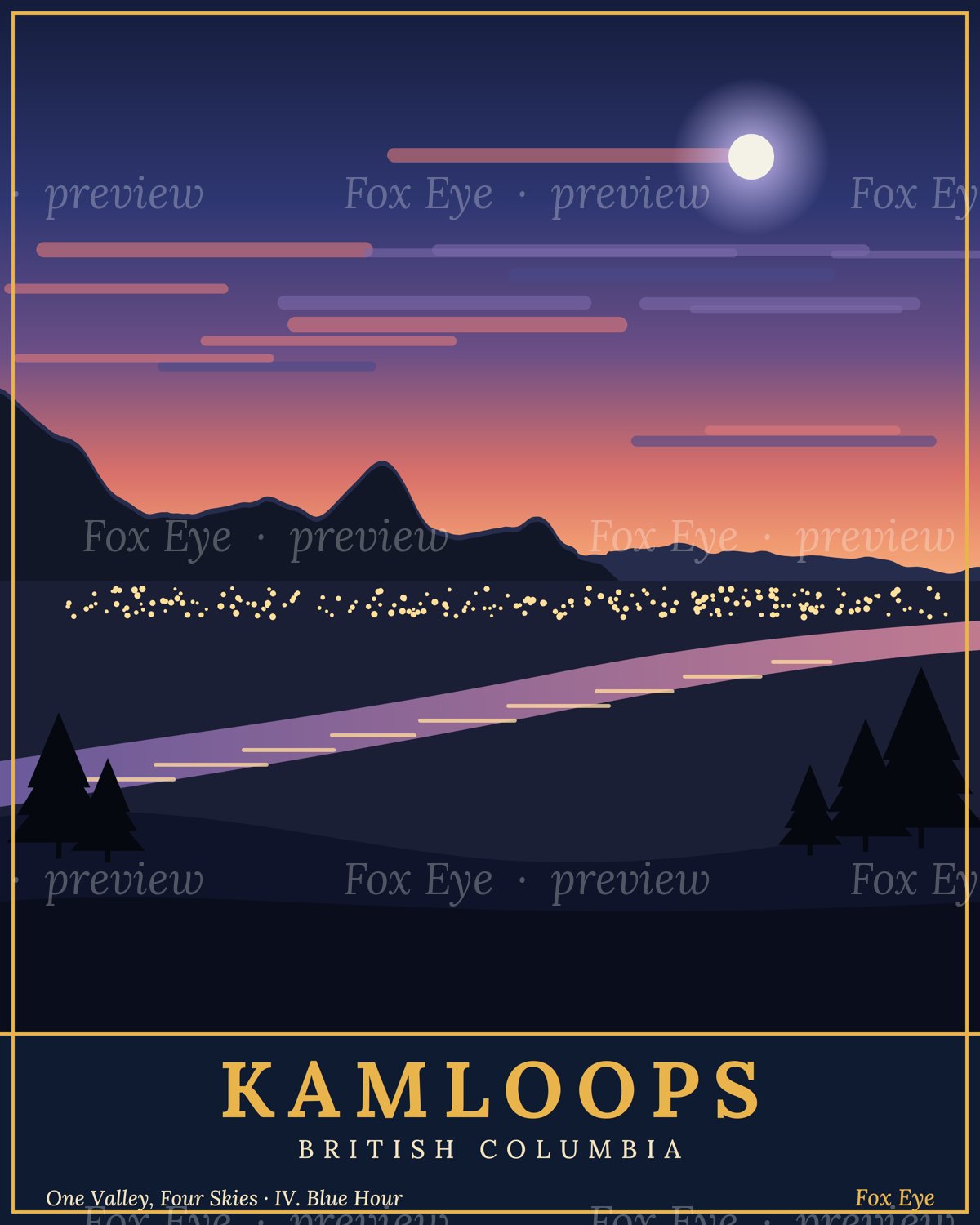 Kamloops: Blue Hour (Digital Print)